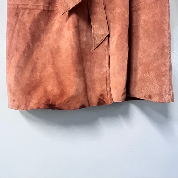 y2k arden b womens brown suede jacket faux fur collar and belted penny lanes - Picture 2 of 13